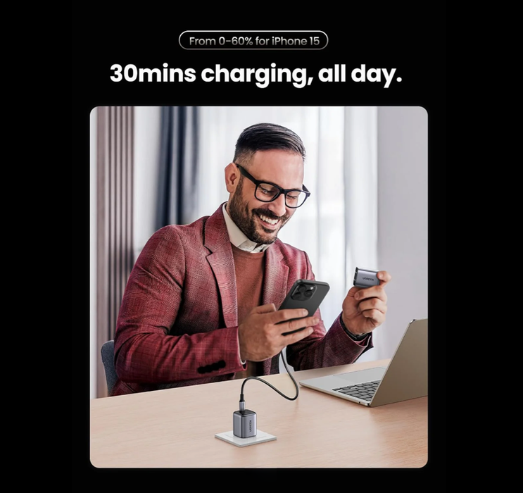 UGREEN Nexode Mini 30W USB-C PD GaN Fast Charger + Cable (CD319/25256)