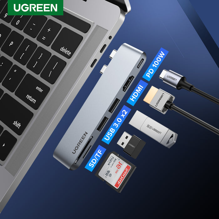 UGREEN Dual USB C Multi-Function Adapter Hub UGREEN CM380-80856