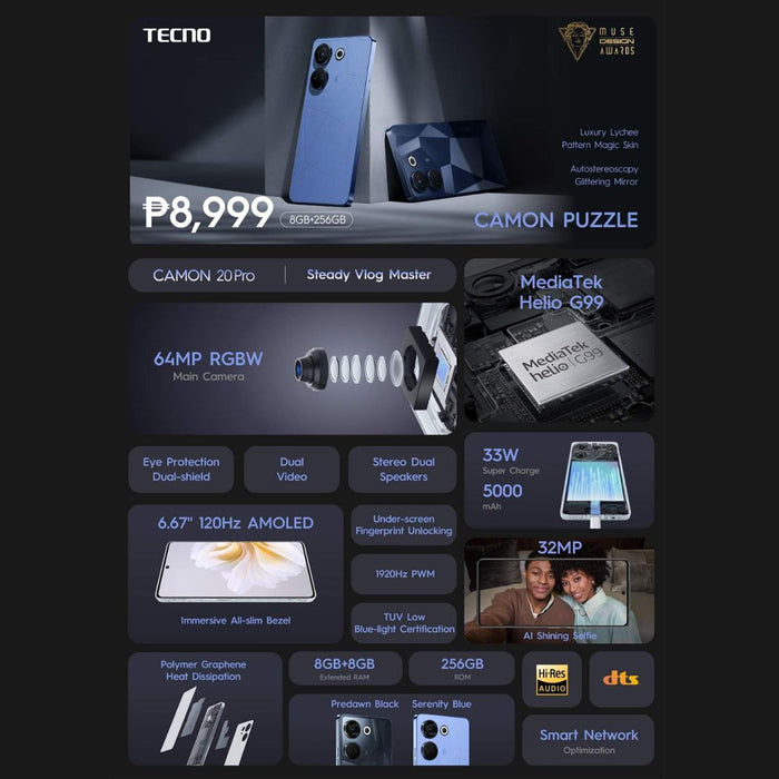 Tecno Camon 20 Pro FREE Bluetooth Speaker