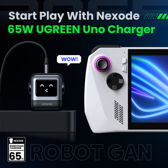 UGREEN Mini Robot Nexode 65W 3-Port PD GaN Fast Charger (CD361)