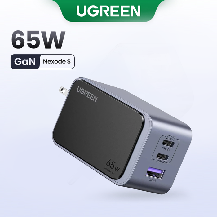 Ugreen Nexode S 3-Port USB-A + 2xUSB-C 65W GaN Fast Charger (X553/45223)