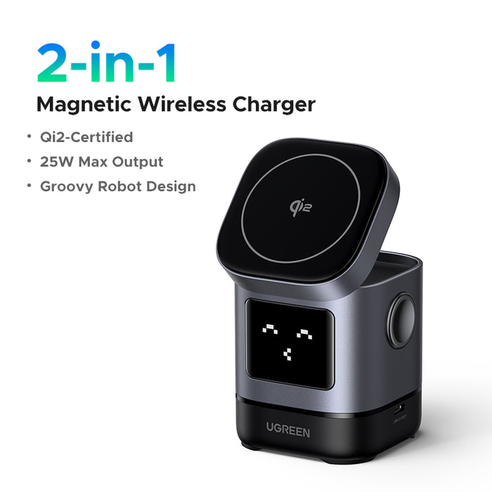 UGREEN Uno Robot 2-in-1 15W Magnetic Wireless Charger UGREEN W709-45775