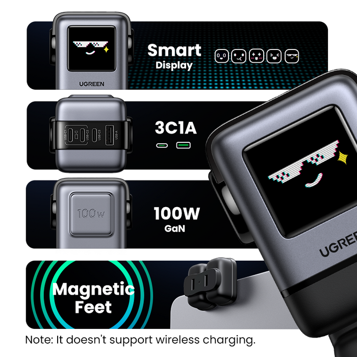 UGREEN USB-A+3USB-C Nexode 100W Robot Gan Tech Fast Charger (X688/45514B)