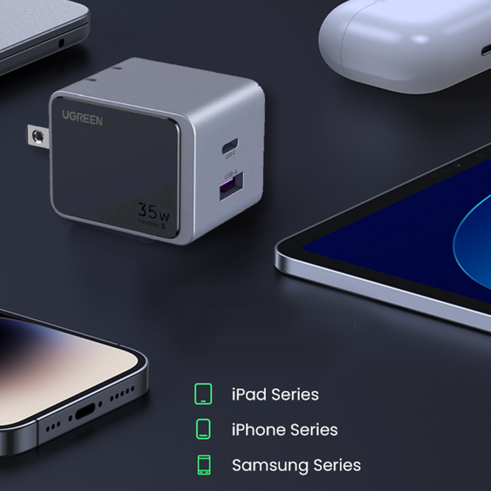 UGREEN Nexode S 2-Port USB-A + USB-C 35W GaN Fast Charger (X507/45222)