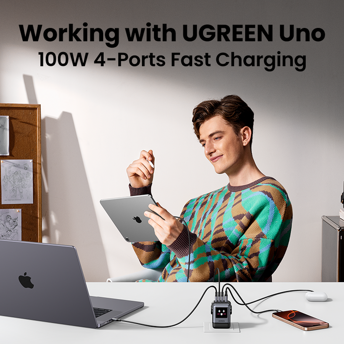 UGREEN USB-A+3USB-C Nexode 100W Robot Gan Tech Fast Charger (X688/45514B)