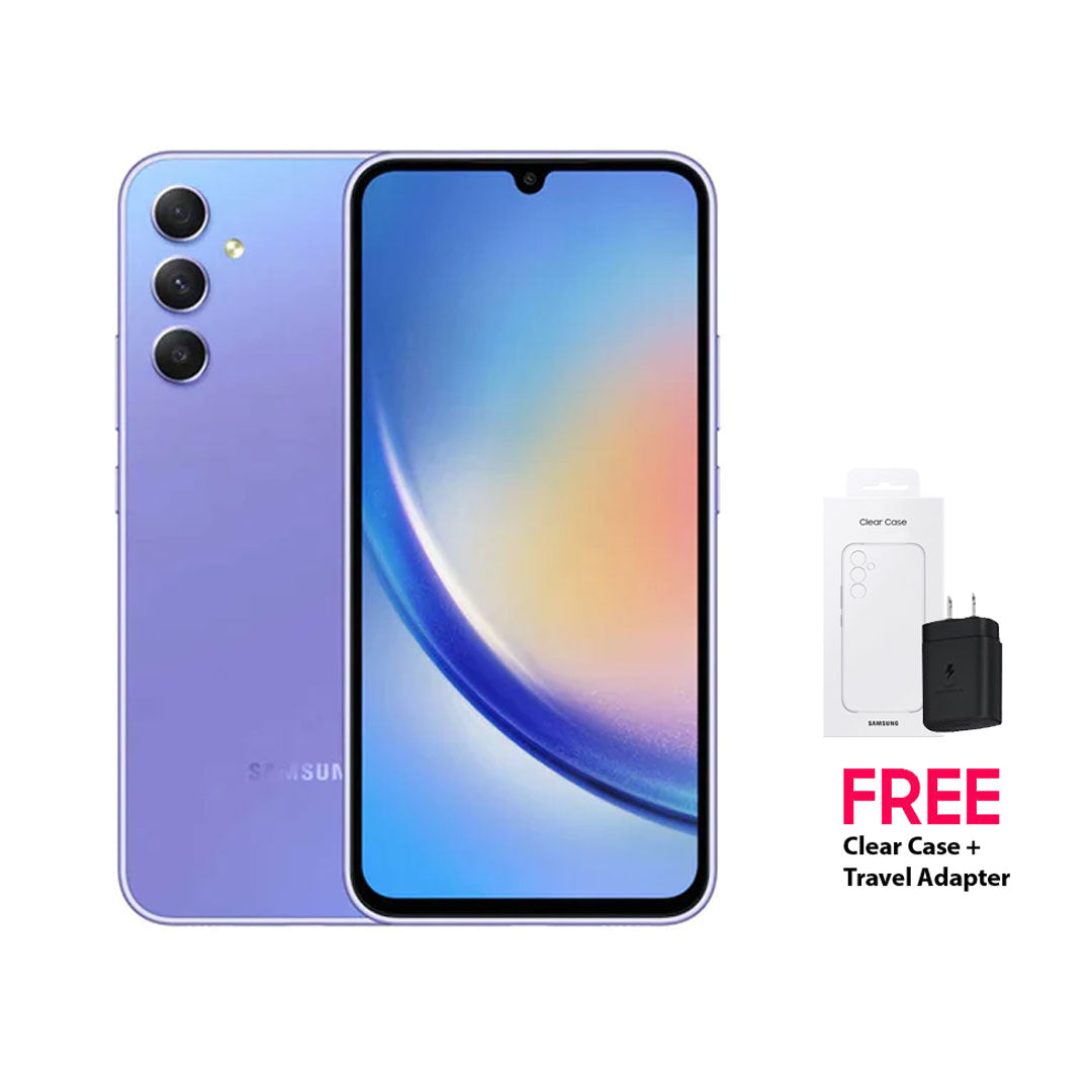 Samsung Galaxy A34 5G FREE Travel Adapter + Clear Case — GIZMO CENTRAL
