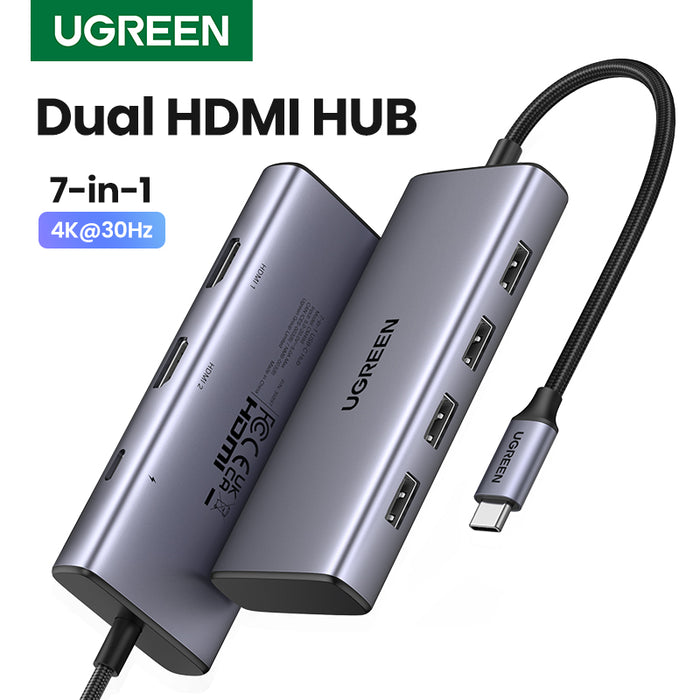 UGREEN 7-in-1 4K HDMI USB C Hub | 100W PD Pass-Through Charging