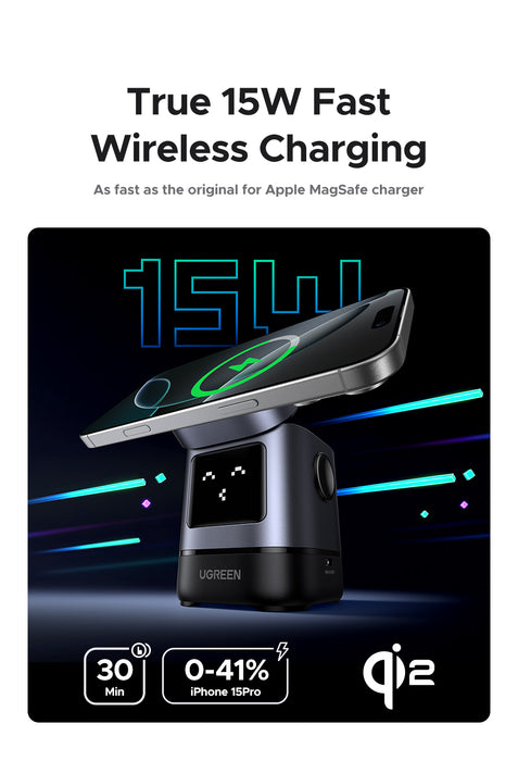 UGREEN Uno Robot 2-in-1 15W Magnetic Wireless Charger UGREEN W709-45775