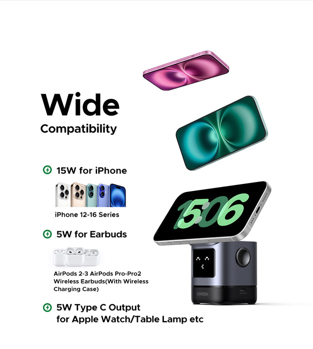 UGREEN Uno Robot 2-in-1 15W Magnetic Wireless Charger UGREEN W709-45775