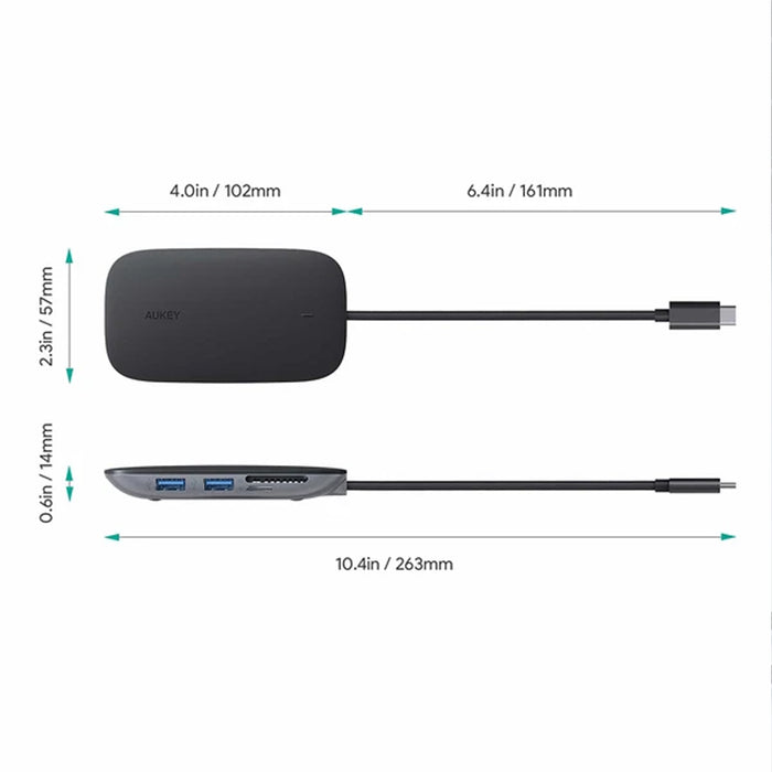 Aukey-CB-C68 Multiport USB-C Hub with Power Delivery