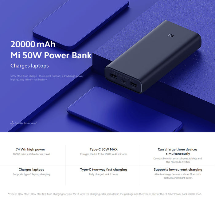 Xiaomi Mi 50W Powerbank 20000mAh Black, Power bank