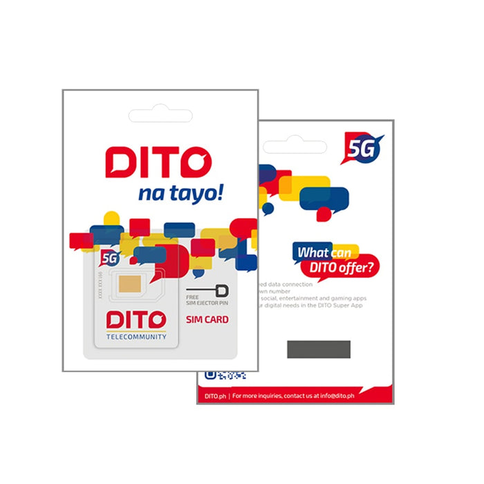 DITO Prepaid SIM Pack Vanity Numbers: 100,-200-900 w/ 25GB DATA (VANITY NUMBER)