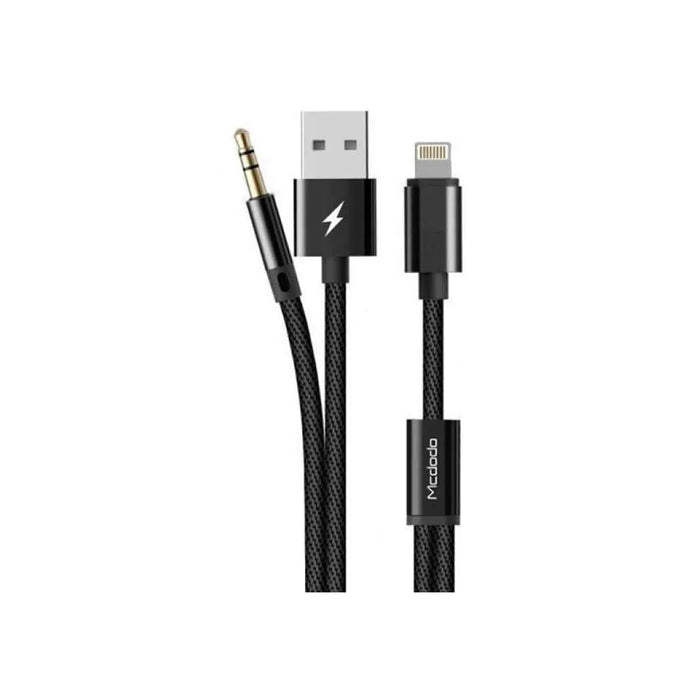 Mcdodo 2in1 Audio Charging Cable IOS to 3.5mm 1.2m CA-3461