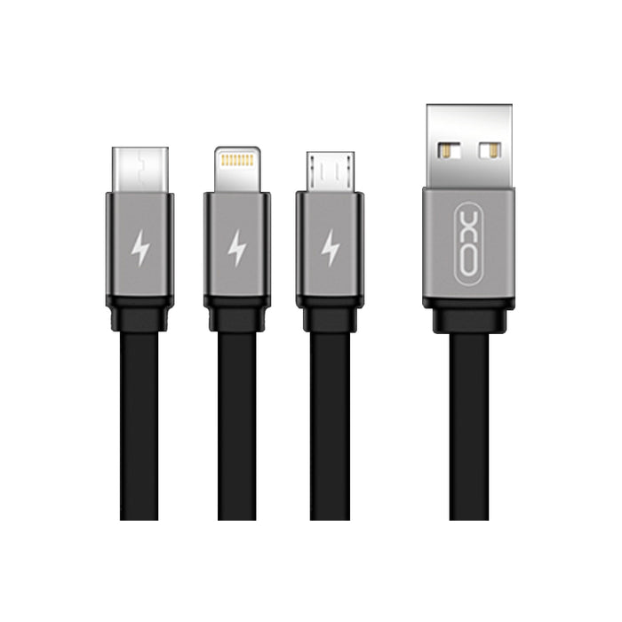 XO NB18 3 in 1 Data Cable Compatible all USB Version 1200mm